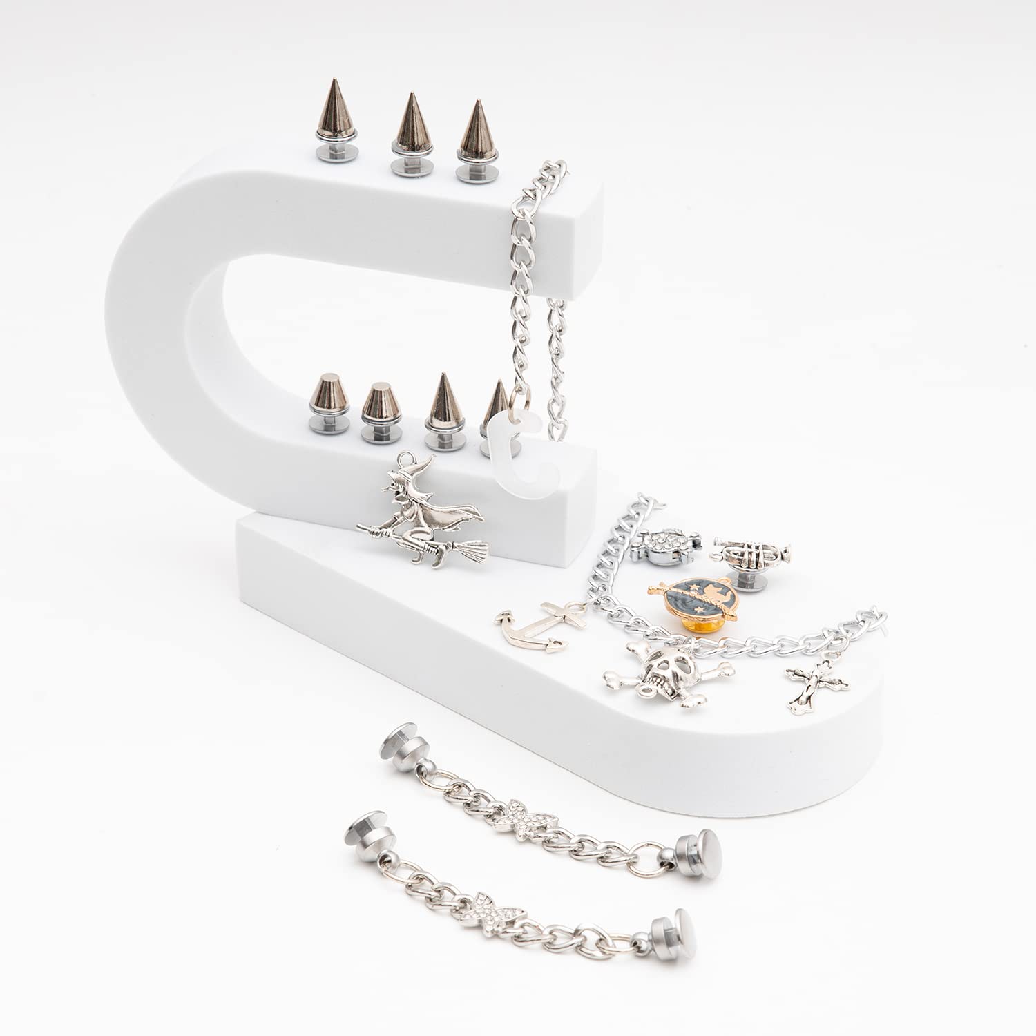 Goth Croc Charms Silver Croc Charms for Women Men Adults