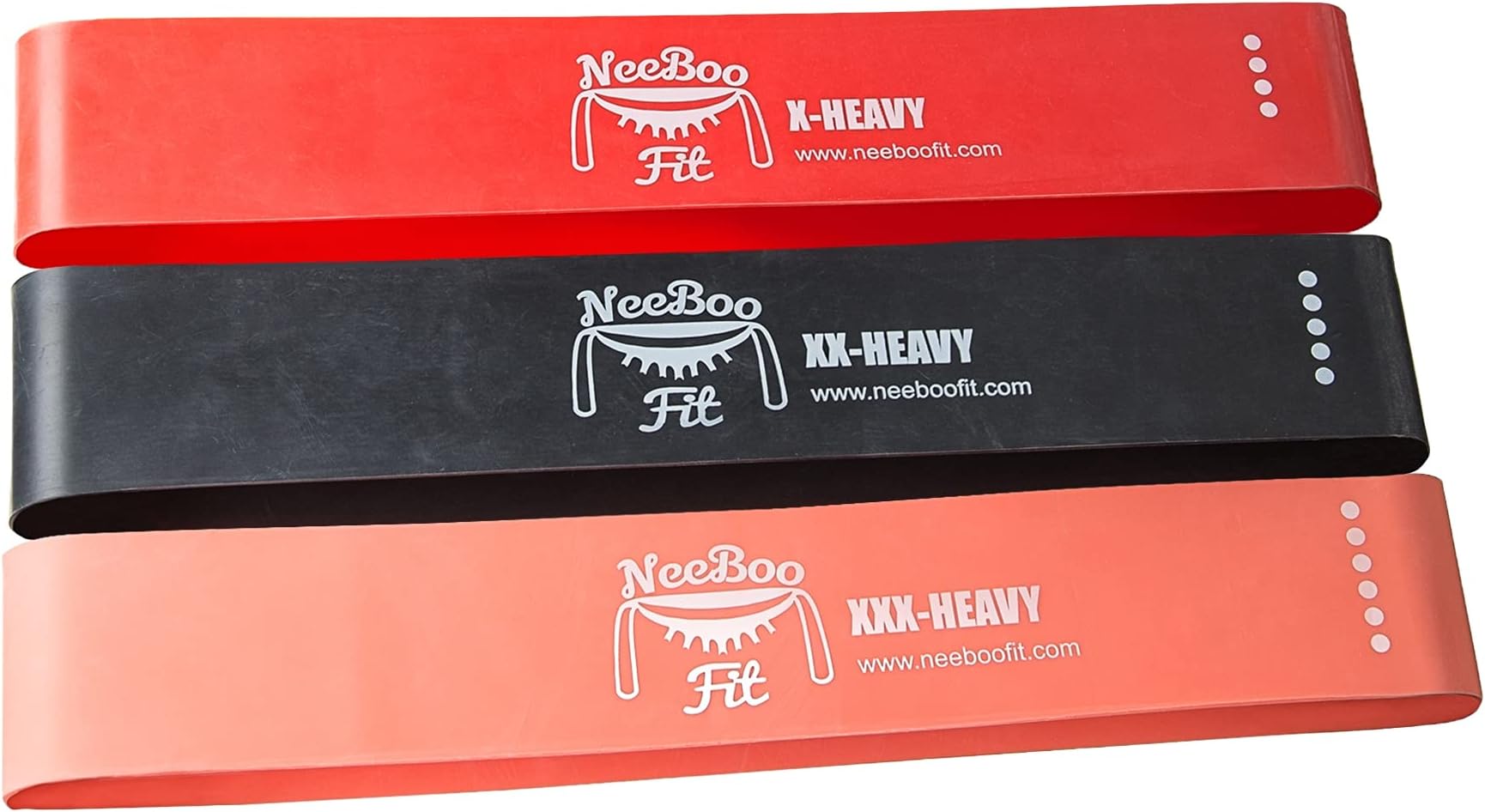 NeeBooFit Resistance Loop Band Set - Best Fitness Exercise Bands for Working Out or Physical Therapy - 12x2 Inches