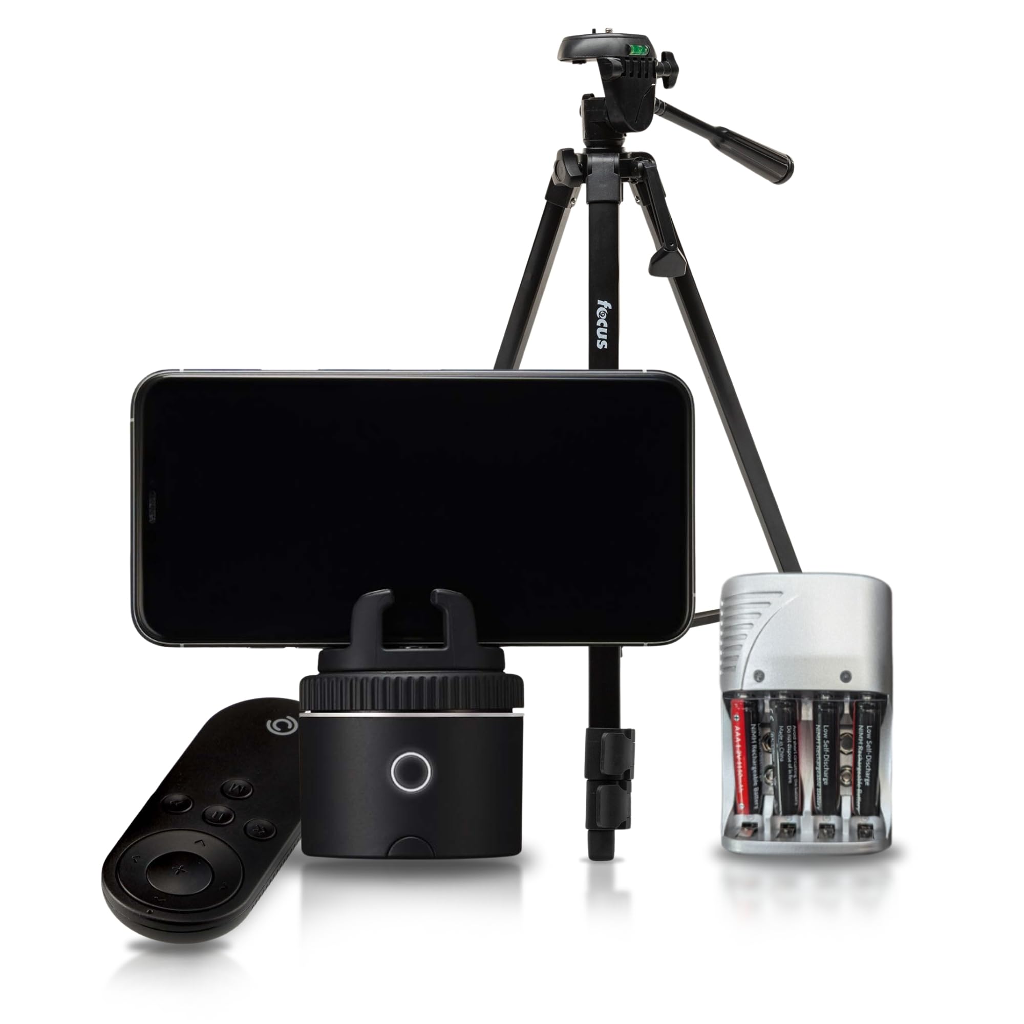 Pivo Pod Classic Auto Face Tracking Phone Holder with 360 Rotation, 6 Speed, Content Creator Essentials for Fitness Tracker, Live Streaming, Vlog with Remote Control Bundle with Tripod (2 Items)