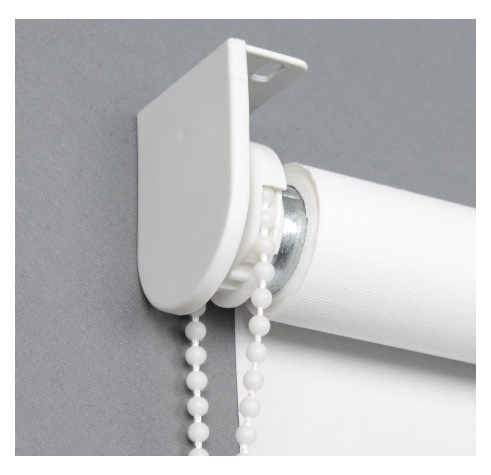 Verdunklungsrollo Medium - Rollos nach Maß - 25 mm Rollowelle - Stoffbreite bis 220 cm, Höhe bis 240 cm - Hier: bis 120 cm x 240 cm (BxH) - Weiss (7943) - mit & ohne Bohren