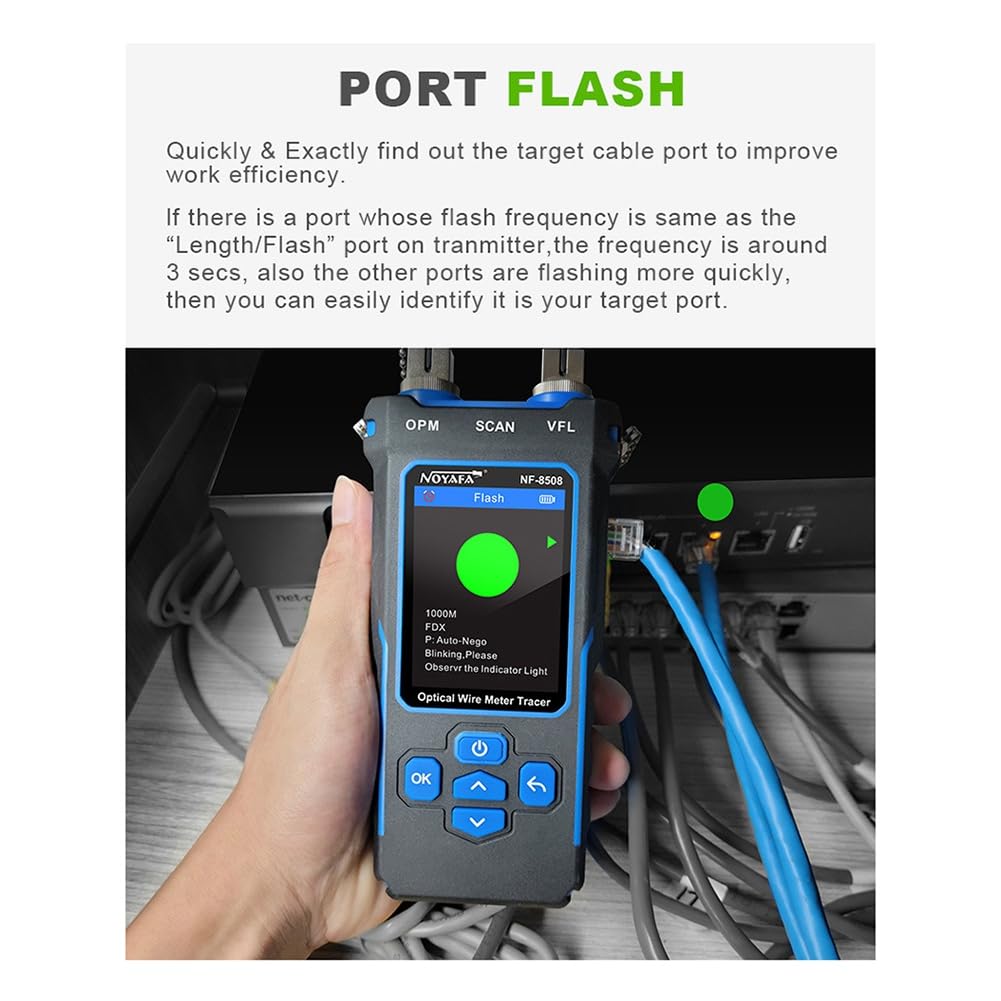 8508 Kabel-Tracker LCD-Display LAN Optisches Leistungsmessgerät Tester Zur Längenmessung Drahtkarte Netzwerk-Kabel-Tester 10mw