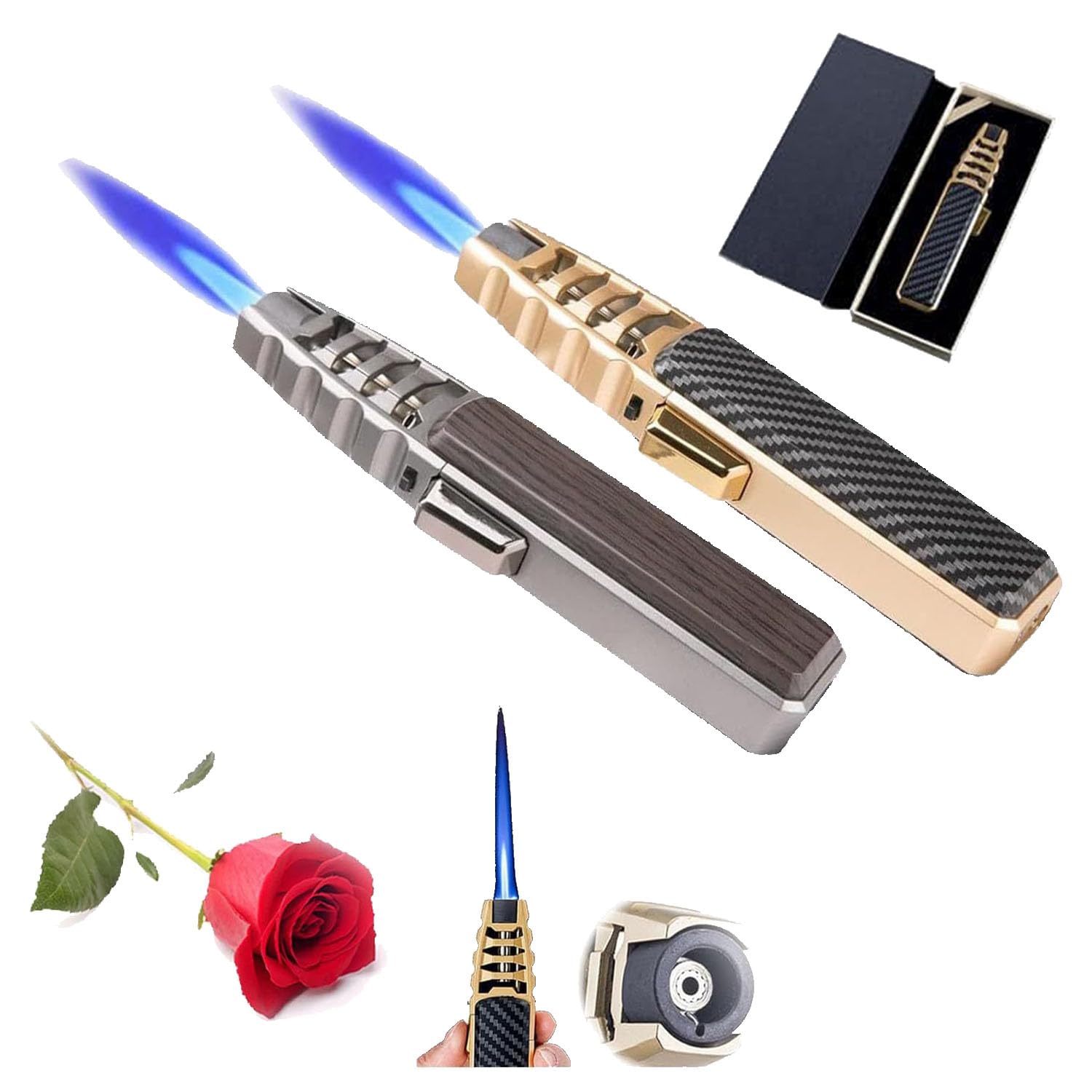 brightfire lighter,brightfire rechargeable torch lighter,plasma lighter,Bright Fire Lighter Rechargeable,Windproof Blue Flame Lighter for Cool Men (A+B)