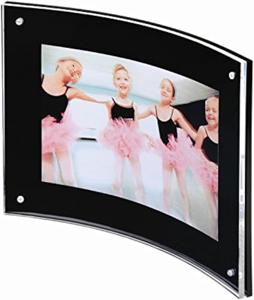 8.5x11 Acrylic Curved Picture Photo Frames,Curved Sign Holder with Magnetic for Diploma,Certificate or Plaque (Black &Clear)