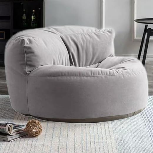 Bean Bag Chair Chenille Bean Bag Cover（No Filler） Washable Ultra Soft Pouf Ottoman Kids Adults Beanbag Chair Lazy Armchair Couch Floor Seating Living Room Furniture (Color : Light Gray, Size : 100cm