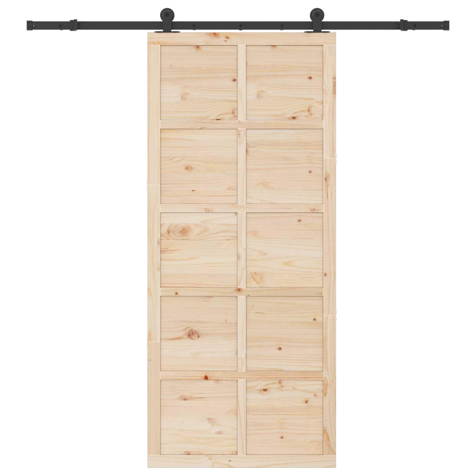 Puerta corredera natural 90 x 208 cm madera de pino maciza