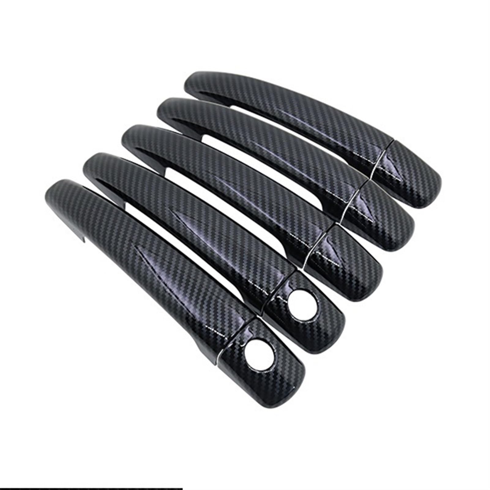Qunfd 5Handle 2 Keyhole Carbon Fiber Door Handle Cover Fit For Citroen Jumpy 2 2007 2008 2009 2010 2011 2012 2013 2014 2015 2016 Car Accessories Stickers(5Handle 2 Keyhole)