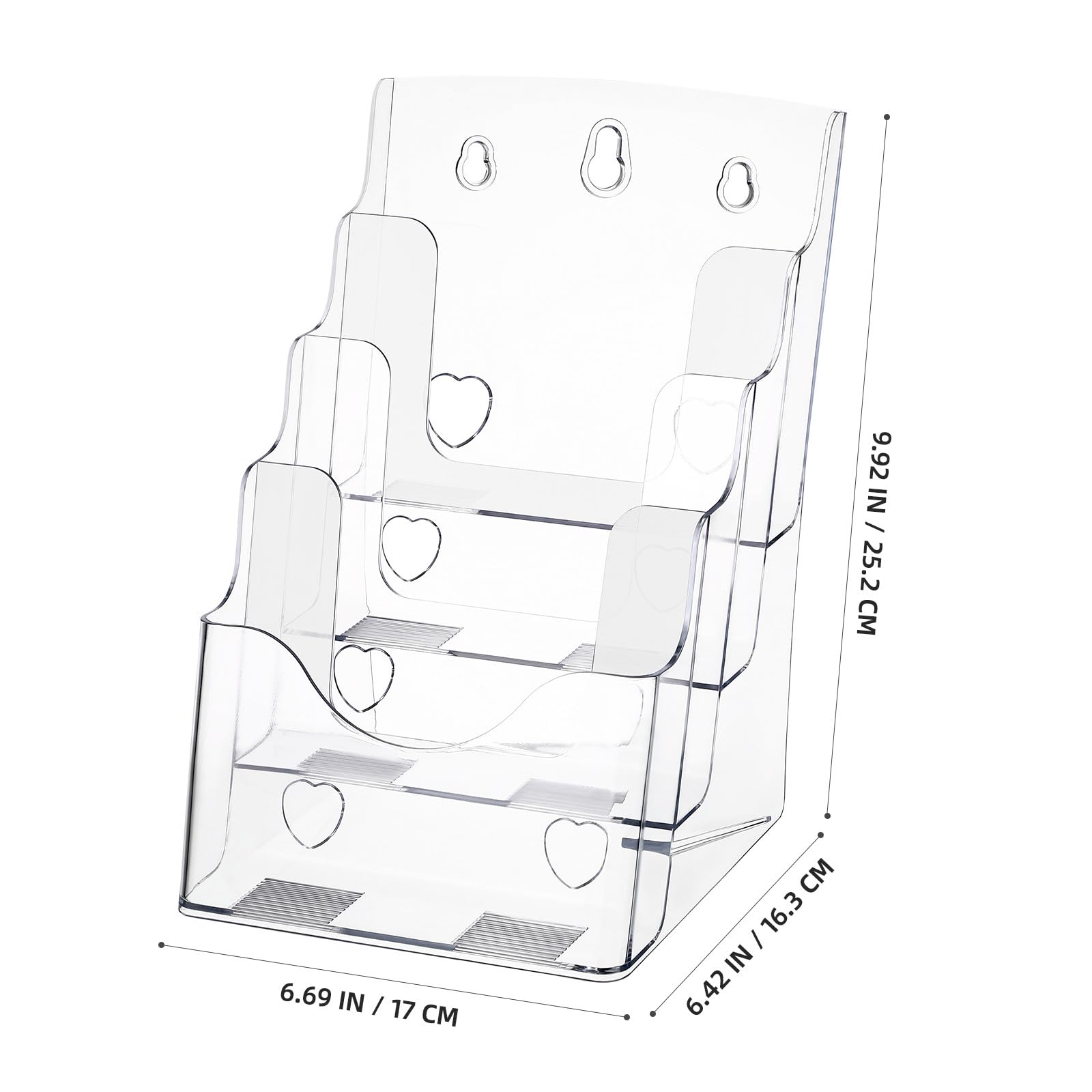 Expositor de Folletos Acrílico Transparente Organizador Escritorio Resistente Material para Oficina y Hogar