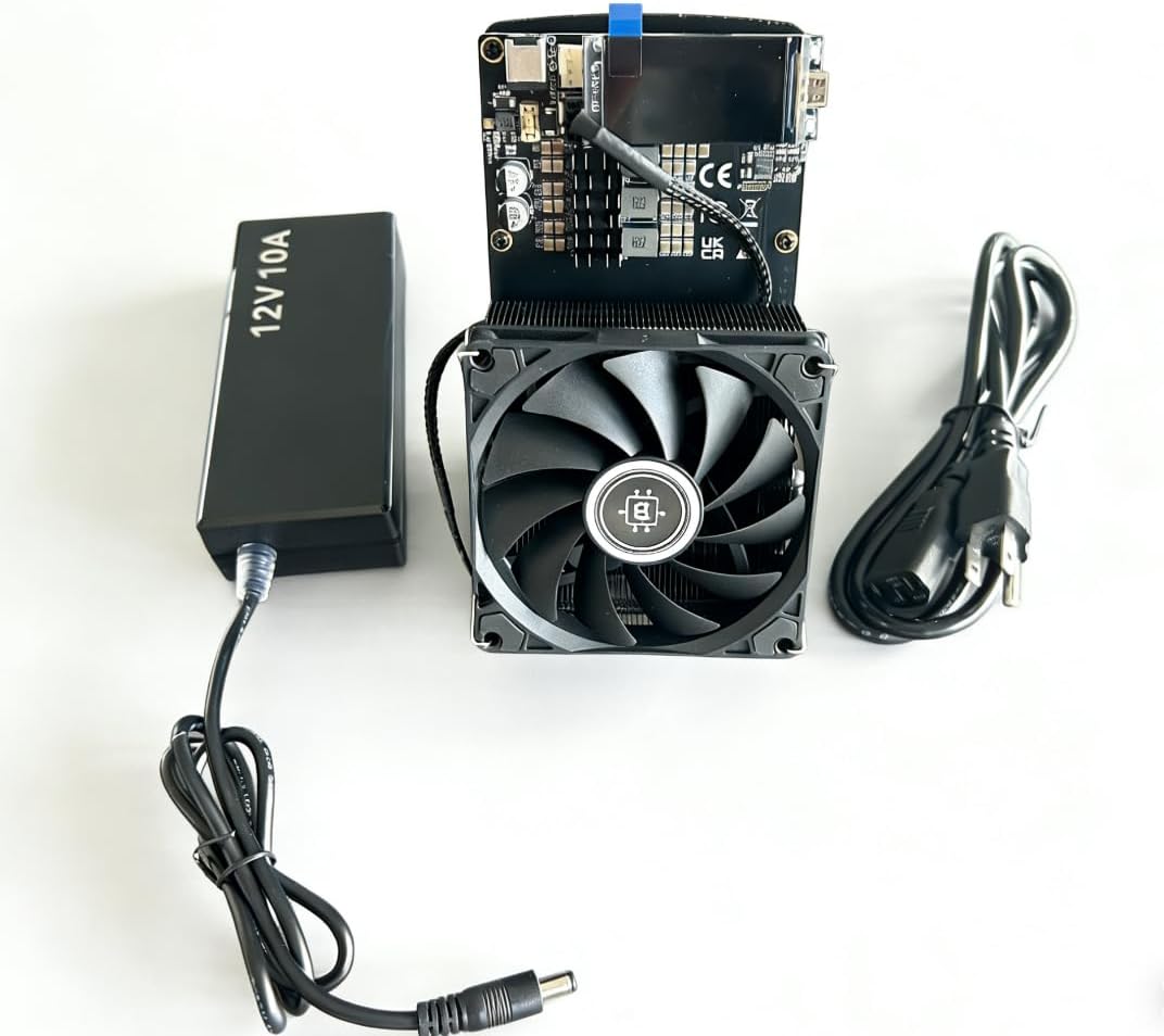 New Upgraded Solo Miner Black Nerdqaxe++ 4.8TH/s with Power Supply 75W BTC Miner BM1370 ASIC Chips SHA-256 Miners Open Source for Home & Office Mining Machine Crypto Miner Lottery Miner