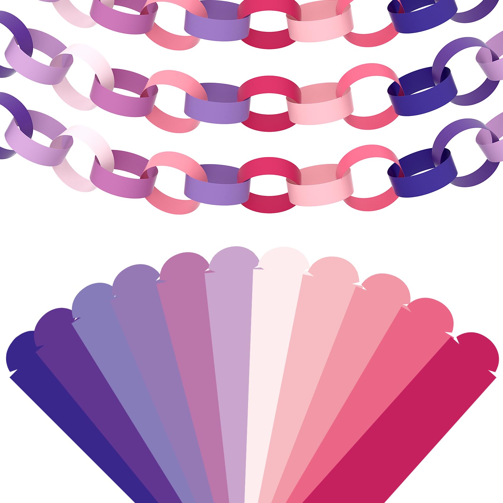 Bouiexye 660 Pieces Paper Chain Strips Approx 1 x 6 Inch for Crafting Birthday Wedding Festival Theme Party Decor (Purple)