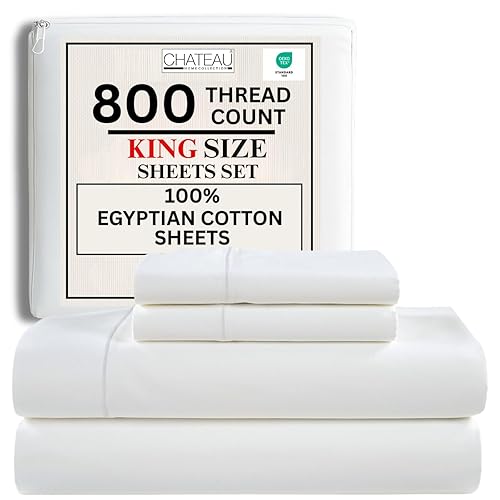 100% Egyptian Cotton Sheets King Size Sheets Set with Fully