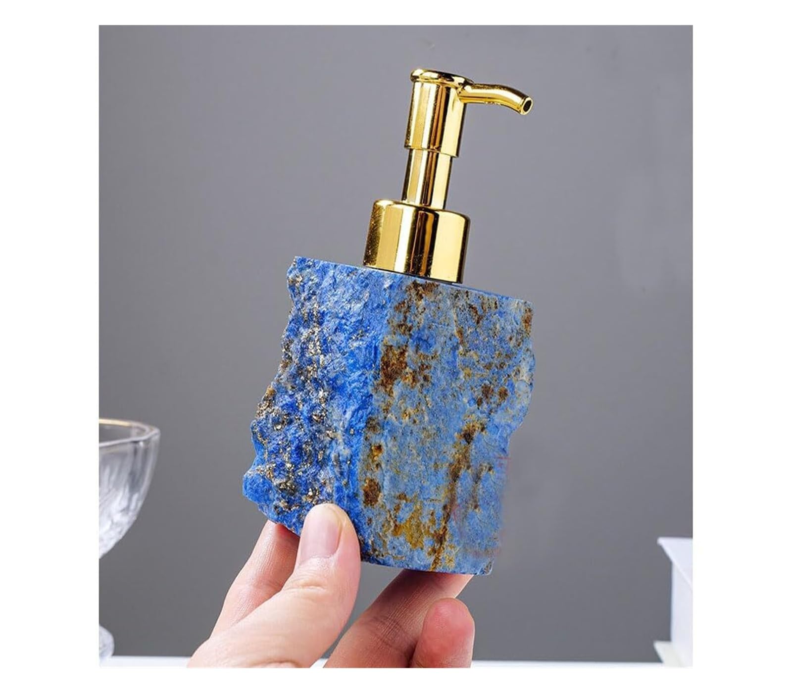Dispenser di sapone da appoggio Dispenser Di Sapone Con Pompa In Acciaio Inossidabile In Cristallo For Cucina Bagno Complementi d'arredo e accessori(Lapis)