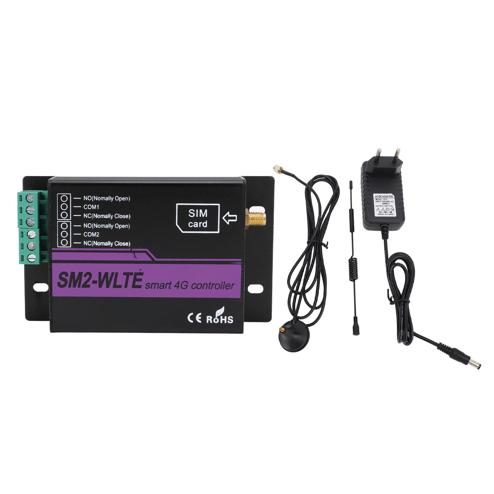 Contrôleur de Commutateur à Distance GSM 4G, Commutateur de Relais à 2 Canaux, Surveillance de la Température et de l'humidité avec Alarme APP et SMS, Voitures, Lumières LED Plus