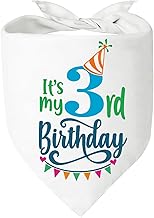 It's My 3rd Birthday Boy Girl Puppy Scarf Bandana Pet Walking Accessories for Puppy Triangle Scarf for Small Medium Large Dogs Three Years Old Birthday Gift for Pets and Dog Lovers (Boy)