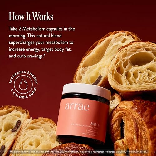 Miniatura 2 de Arrae MB-1, suplemento dietético natural, controla el apetito, aumenta la energía, apoya el metabolismo saludable, 60 cápsulas