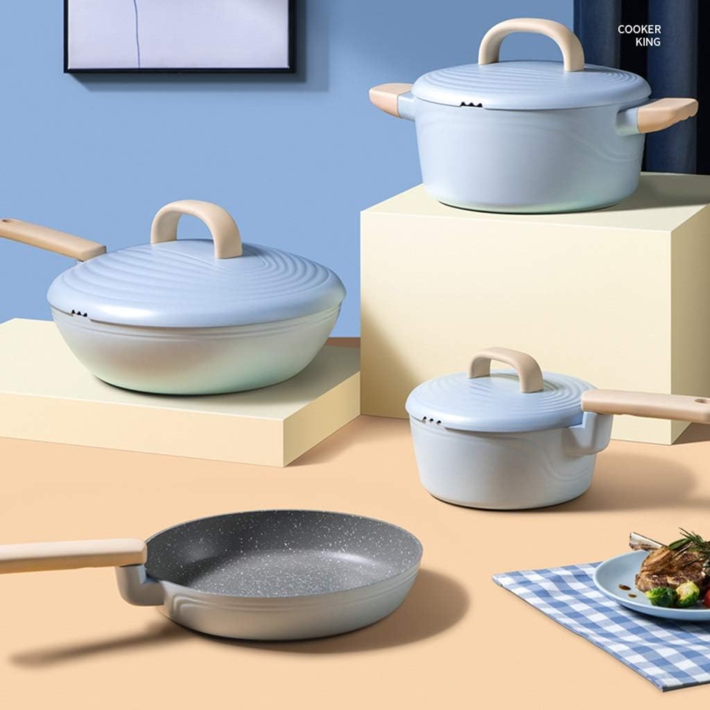 Solid Non Stick Pot Set Four Piece Kitchen Pot Combination Induction Cooker and Kitchenware Cookware Set Cooking Pots Set