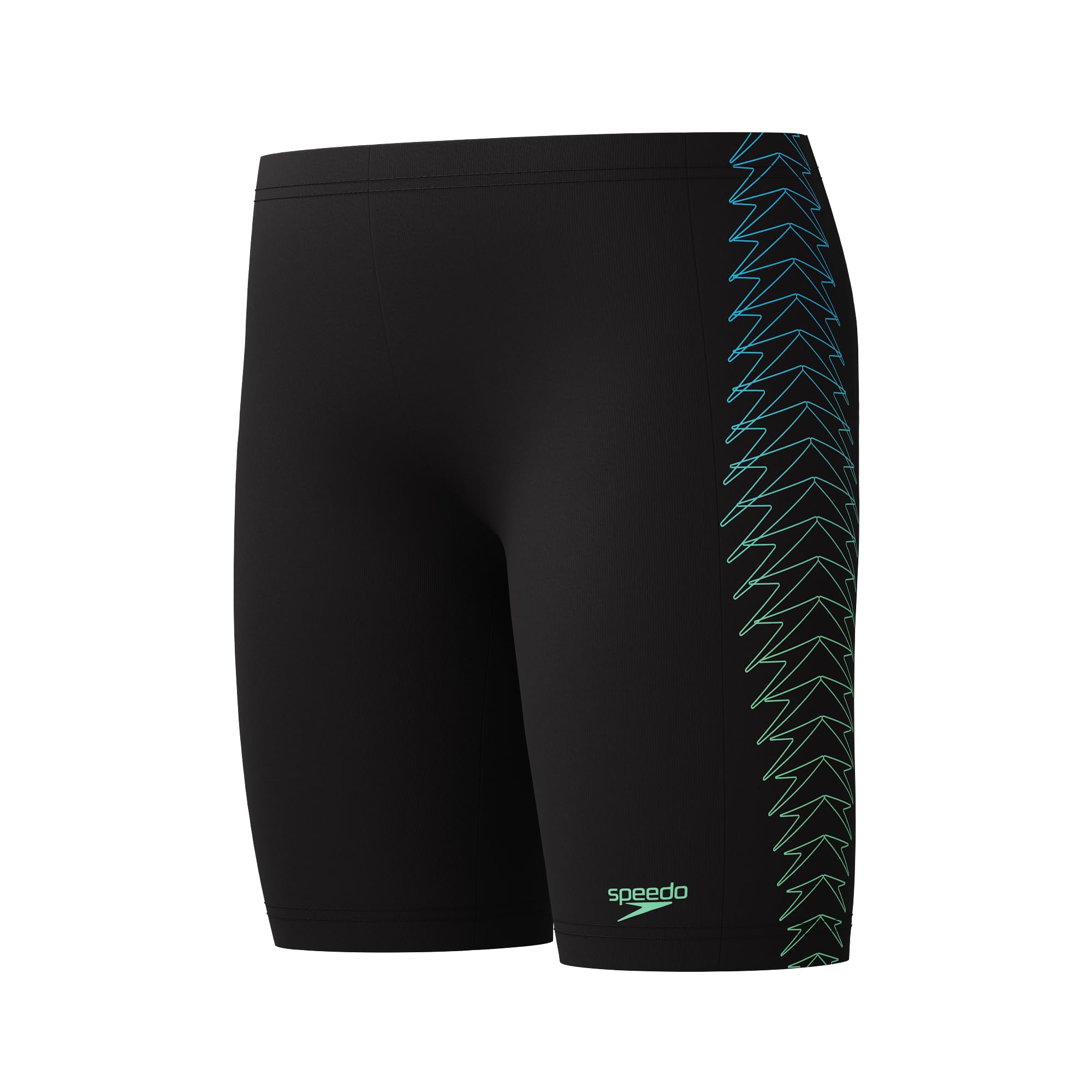 Speedo Traje de baño Plastisol Placement Jammer para niños, color verde
