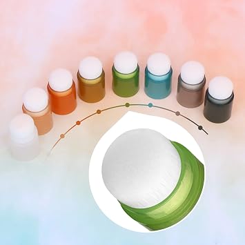 Yoseng 16 Pcs Blending Brushes for Card Making,Card Making Supplies,Finger Blending Brushes Daubers with Storage Box,Crafter Color Coded Handles Ink Blender Tool,Brush Head Diameter 0.77