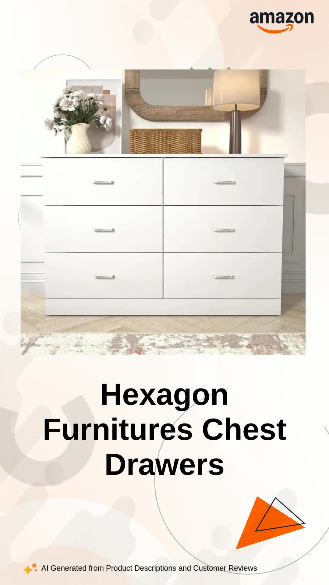 Hexagon Furnitures Engineered Wood Chest Of Drawers (White Color