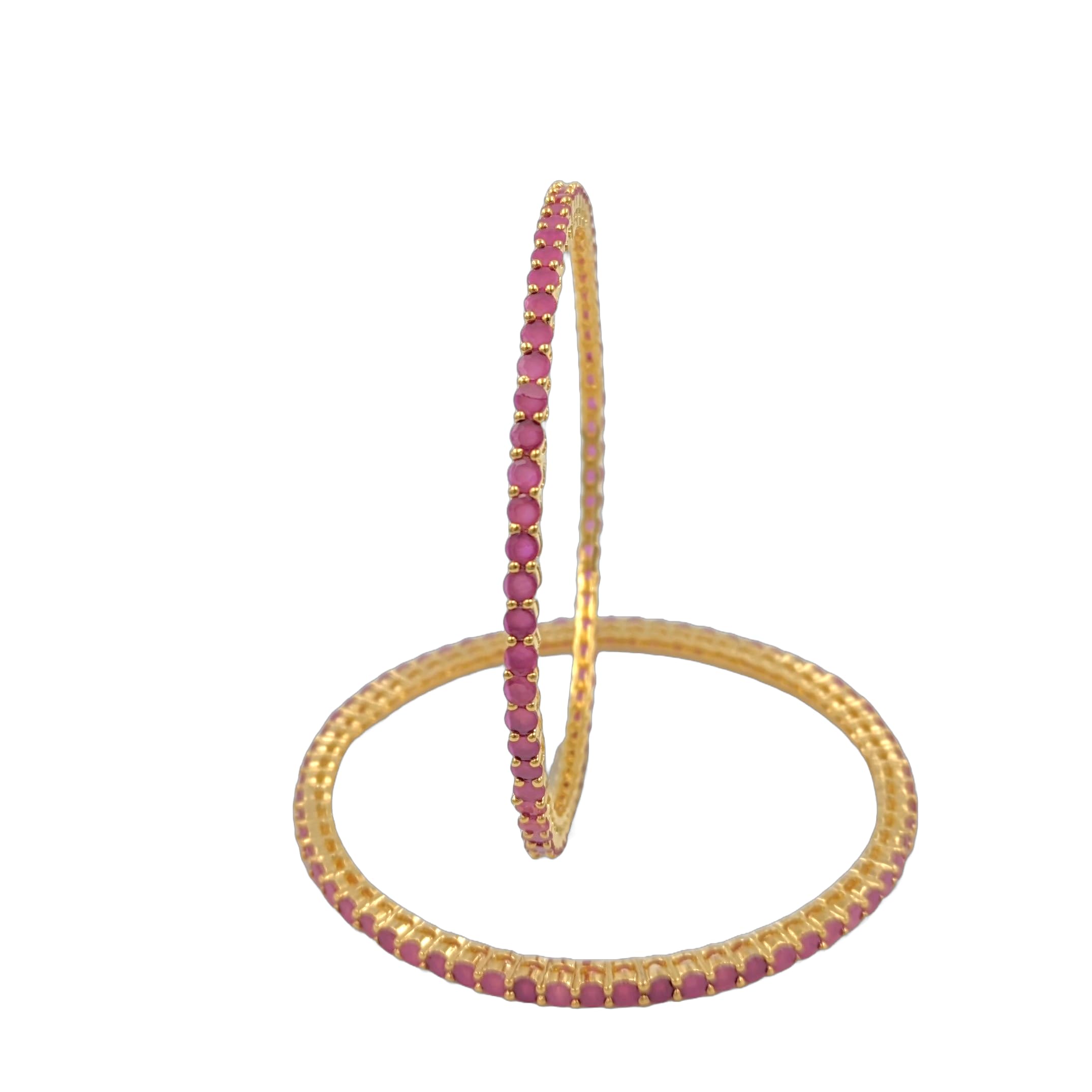 The Pink Lotus American Diamond CZ Studded Gold Plated Sleek Red Office Bangles for Women/Girls (2.6) (B0CNWHNDSP) Amazon Price History, Amazon Price Tracker