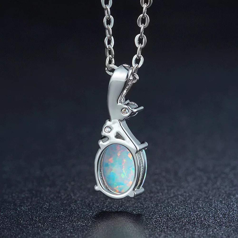 Pendientes Colgantes De Plata De Ley 925 Con Ópalo Para Mujer - Hipoalergénicos, Piedra Natal De Octubre, Regalo De Cumpleaños