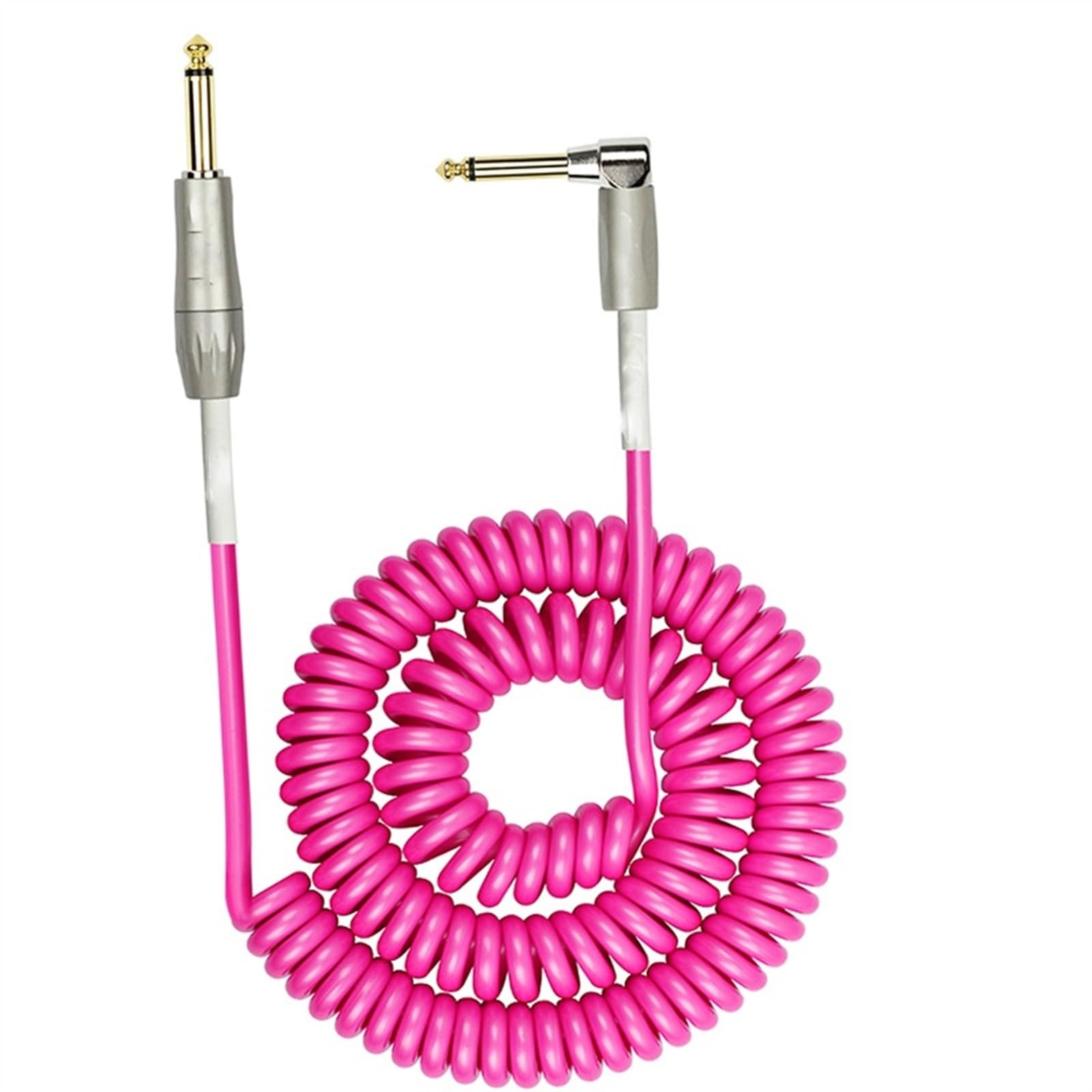 Cables para instrumentos Cable De Guitarra Cable De Reducción De Ruido Cable De Resorte Cable De Instrumento Cable De Para Bajo(Pink)