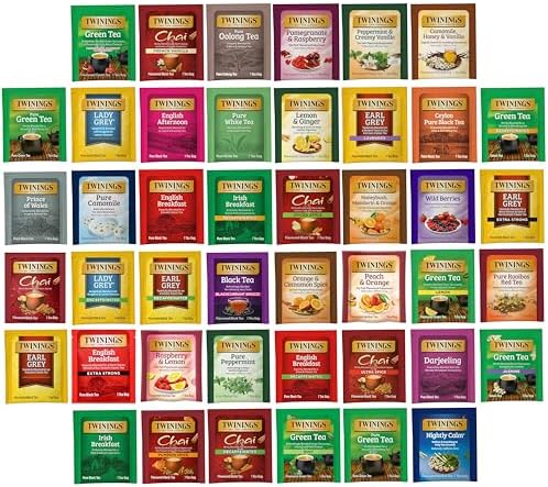Twinings Tea Bag Sampler Assortment, Variety Pack (44 Count), 44 Unique Flavours for Tea Lovers: Women, Men, Couples, Family, Friends, Coworkers
