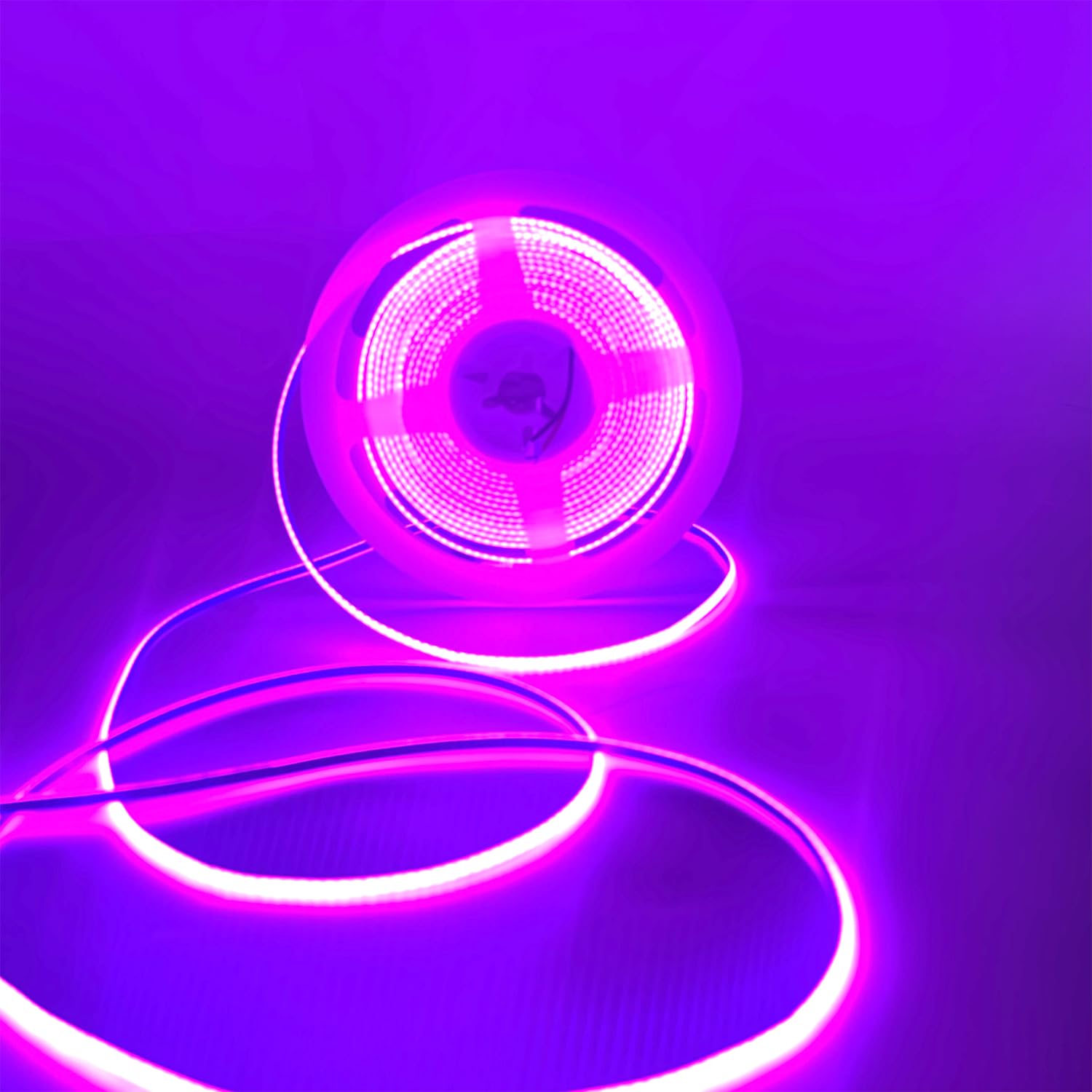 LumiyaHalo Purple COB LED Strip Light, 12V 5M 3mm Narrow Width, 400LEDs/M, CRI>90, Dotless Uniform Flexible LED Tape Light for DIY Home Indoor Decoration