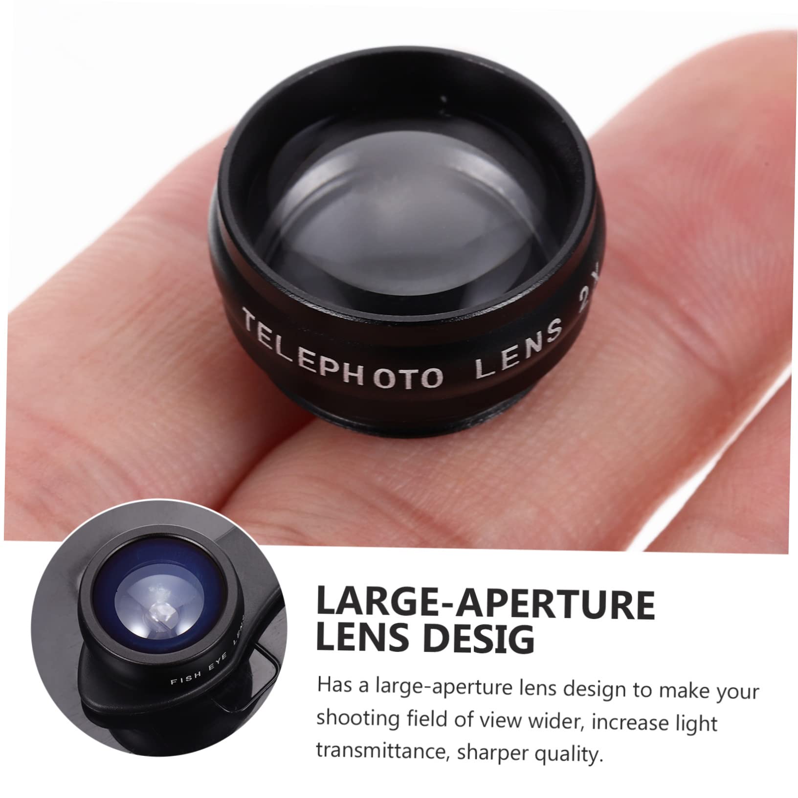 Clip Obiettivo per Fotocamera Telefono 10 in 1 Nero | Lega di Alluminio e Vetro, Set da 1 Pezzo, Ampio Campo Visivo, Primi Piani Nitidi