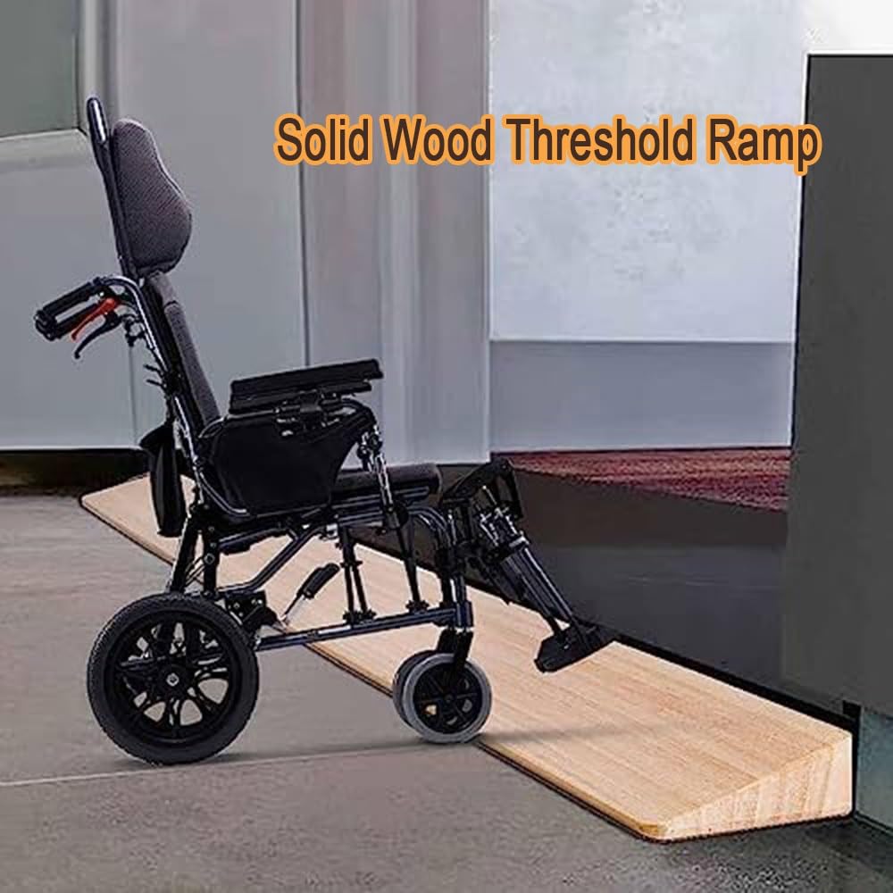 Rampa De Madera De Umbral Rampas De Madera para Entrada, Silla De Ruedas, Andador Rampas De Acceso para Puertas, Entradas, Escalones, Interior Acceso(Color A,60x15x3cm/23.6x6x1.2)