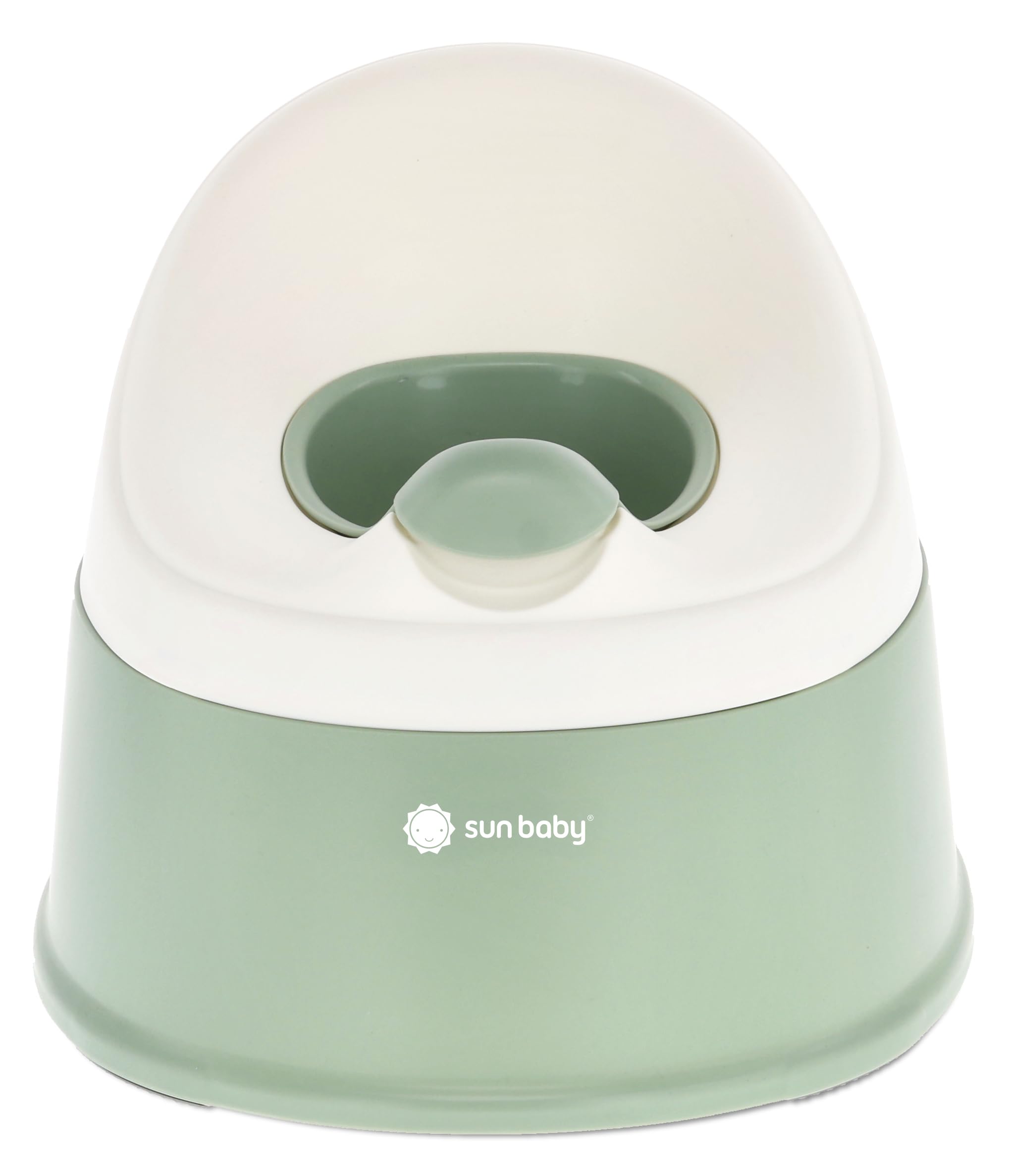sun baby Nocnik dla dzieci 18-36 miesięcy NESTPOT, antypoślizgowe nóżki, ergonomiczne oparcie, wyjmowany wkład, tworzywo sztuczne, do 15 kg - Zielony-Biały