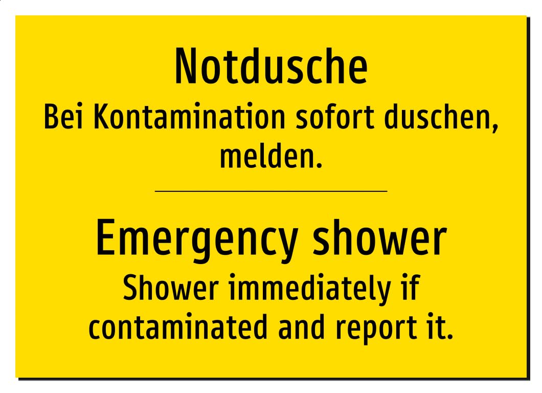 69015-DEEN-T-12 | Notdusche Schild/Aufkleber | Deutsch Englisch