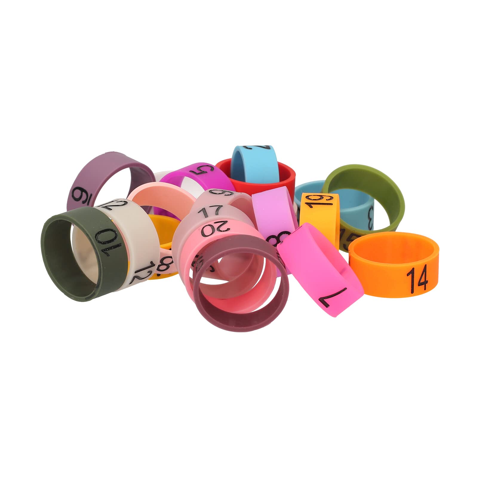 20 PCS Mikrofon Farbige ID-Ringe 20 Mehrfarbiger weicher Silikonring zum Unterscheiden verschiedener Mikrofone (zufällige Farbe),ID-Ring für Mikrofon