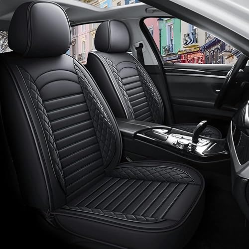 Aotiyer Juego completo de fundas de asiento de automóvil, de piel sintética, funda de asiento de automóvil, duradera y cómoda, para la mayoría de