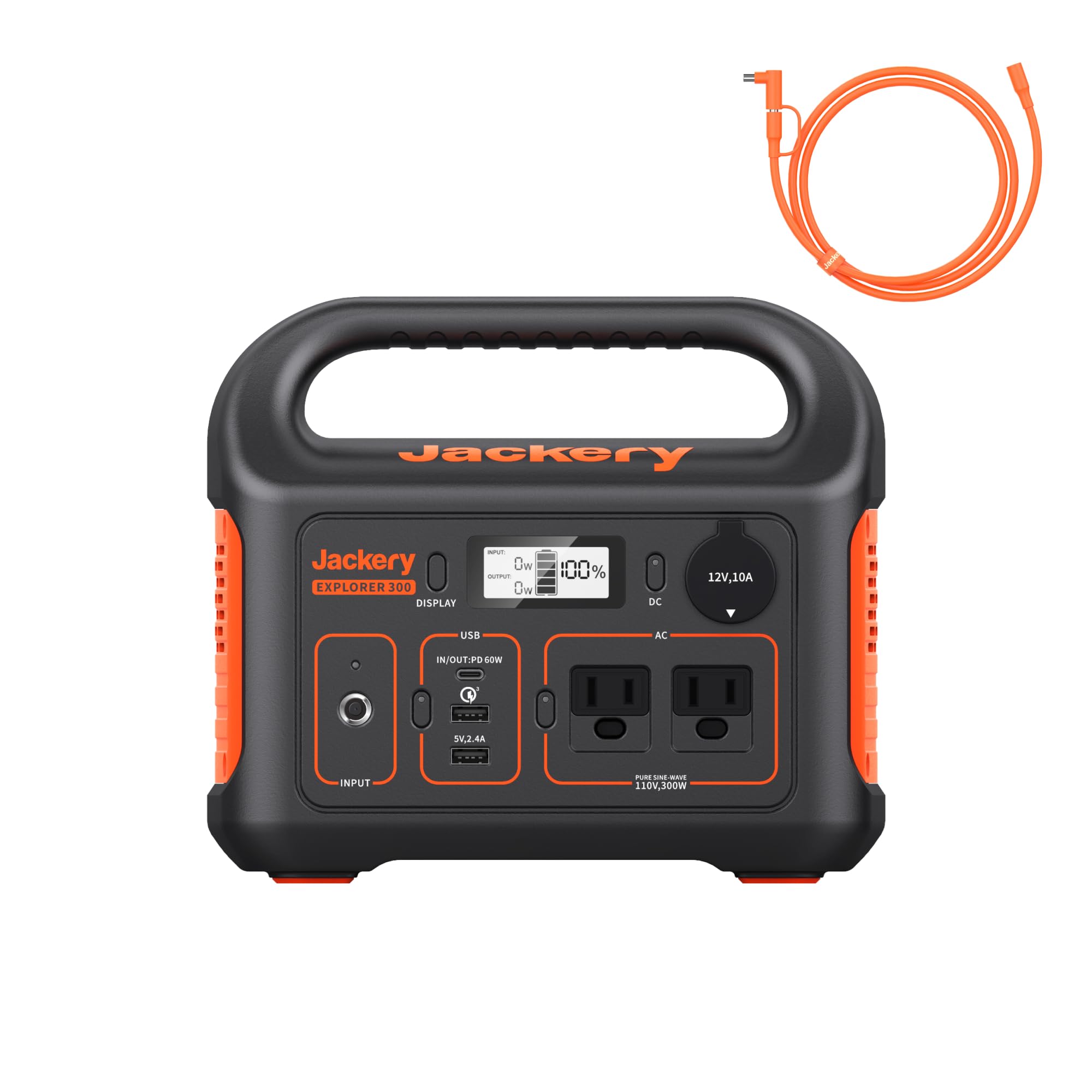 Jackery Portable Power Station Explorer 300 with 5 Meter Extension Cord 293Wh Backup Lithium Battery Solar Generator for
