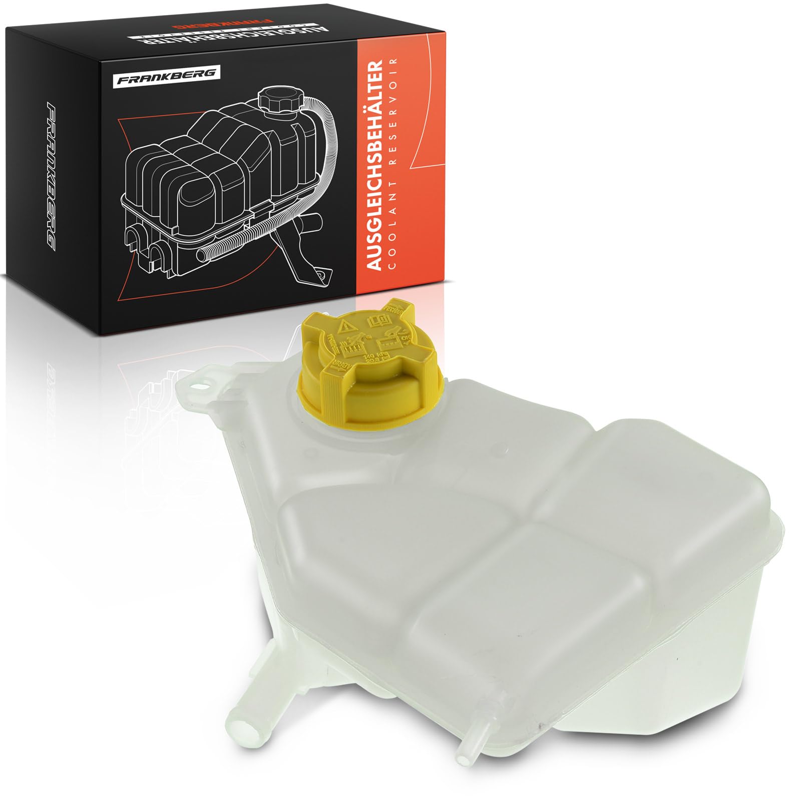Frankberg Engine Coolant Expansion Tank with Cap Compatible with Fiesta V MK V 1.25L-1.6L 2001-2008 Fusion JU 1.25L-1.6L 2002-2012 2 Series DY 1.25L-1.6L 2003-2007 Replace# 2S6H8K218AF