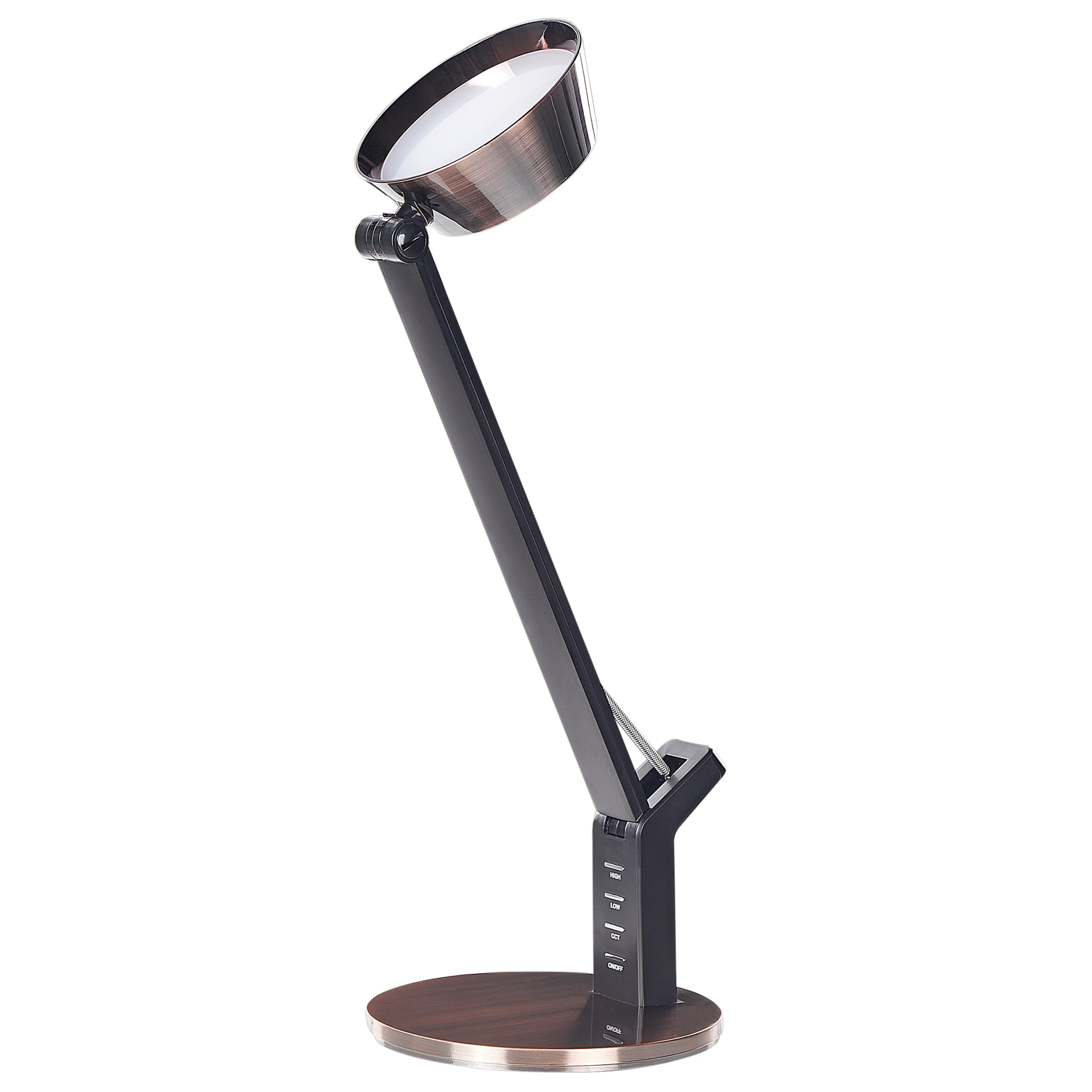Beliani Lámpara de oficina LED de metal cobrizo 40 cm brazo ajustable usb Chamaeleon
