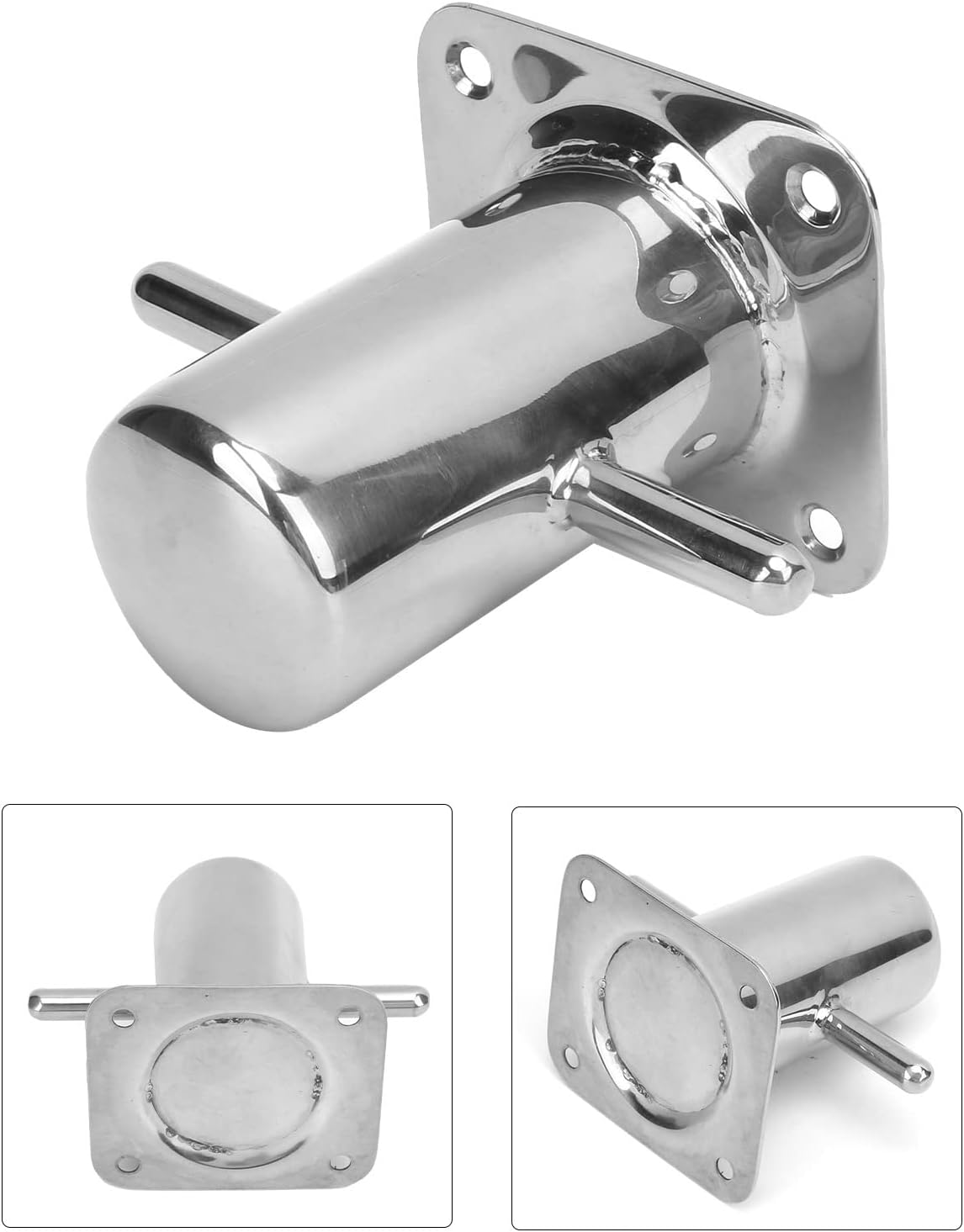 Yosoo Health Gear Marine Bollard Cleats, 316 Stainless Steel Single Cross Bollard Cleat Heavy Duty 4 Holes Marine Dock Deck Rope Cleat Mooring Cleat Bitt Bollard Replacement for Kayak Canoe Boating