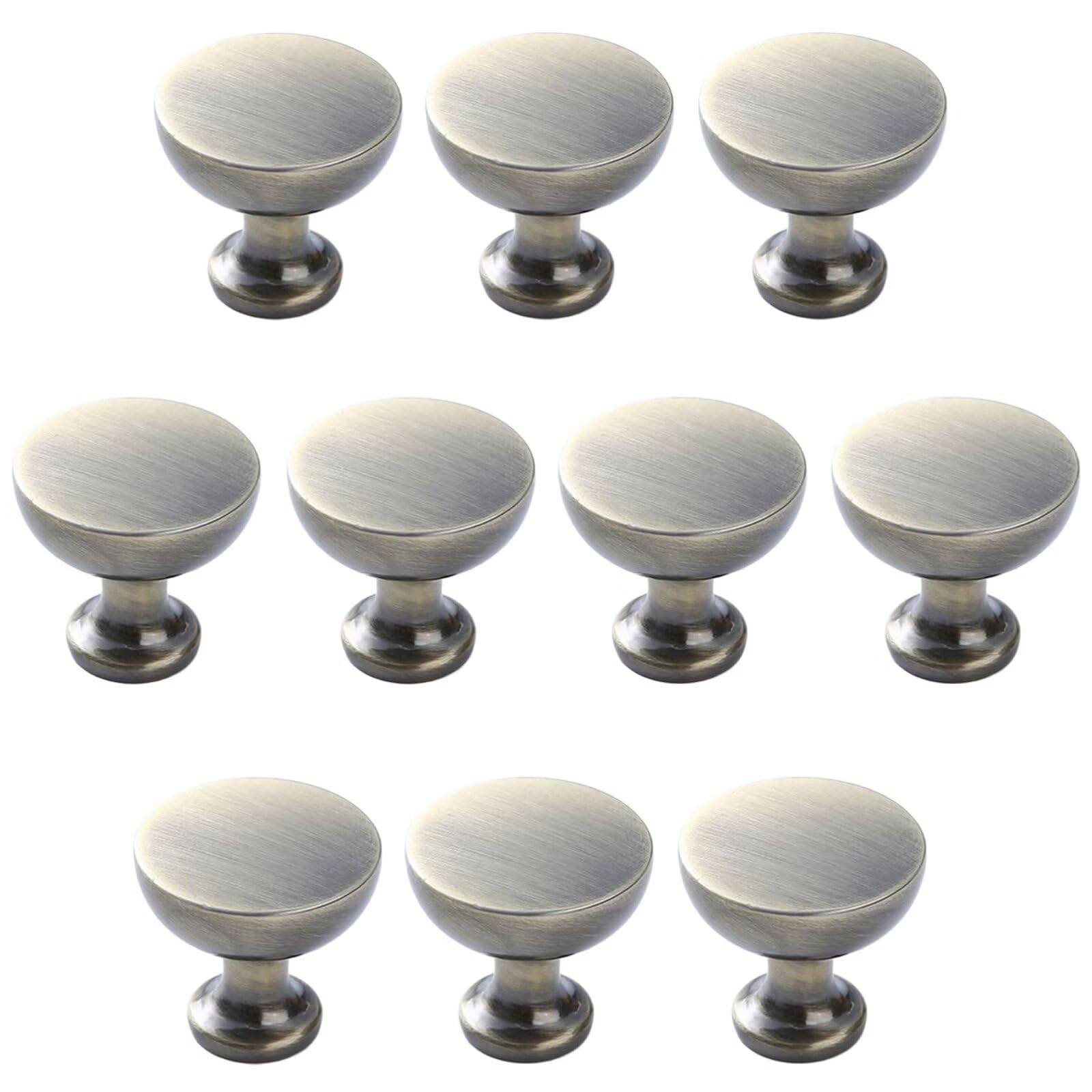 HLXDECO Pack of 10, Drawer Pulls Aluminum Alloy Knobs and Dresser Knob Round Hardware Handles Door Handle for Kitchen Cabinet Bathroom Cupboard Decorative Pull Furniture Fitting