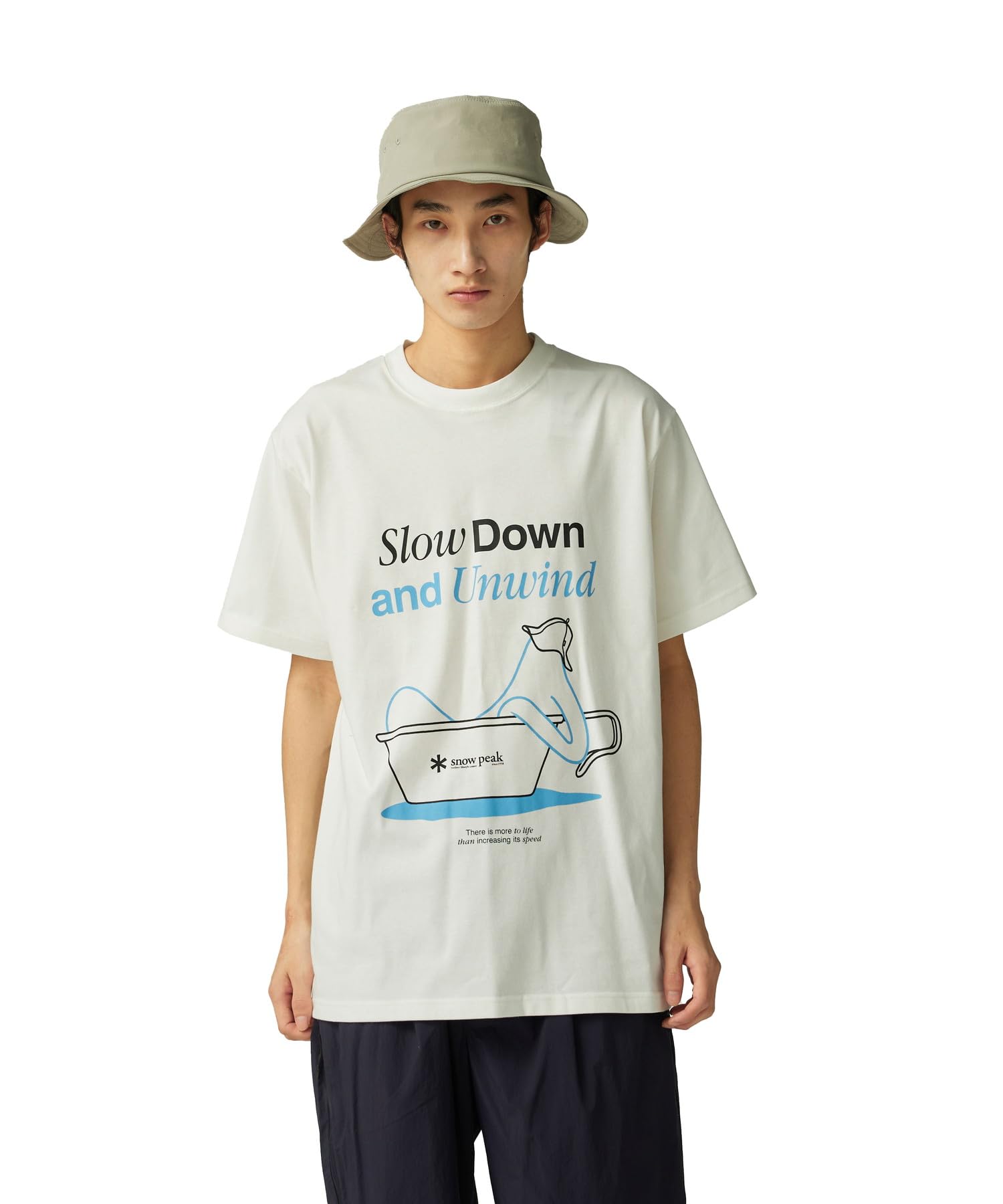 Snow Peak Relaxation T-Shirt Off-White Cotton Blend Unisex Short Sleeve