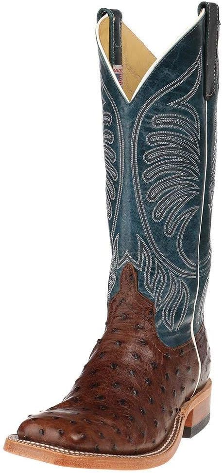 メンズ Kango Tabac Mad Dog フルクイル オーストリッチ カウボーイブーツ
