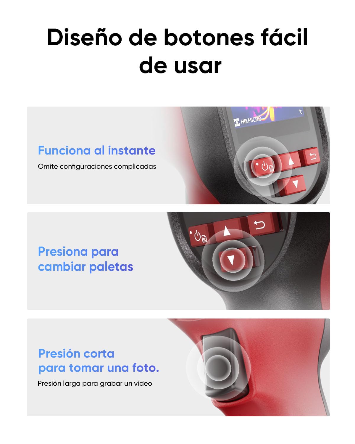 Camara Termica HIKMICRO D01, 240x240 SuperIR, 96x96 IR | 11h de duración con batería de 3350mAh, 4GB, video, IP54, herramientas para el hogar, HVAC y eléctricas