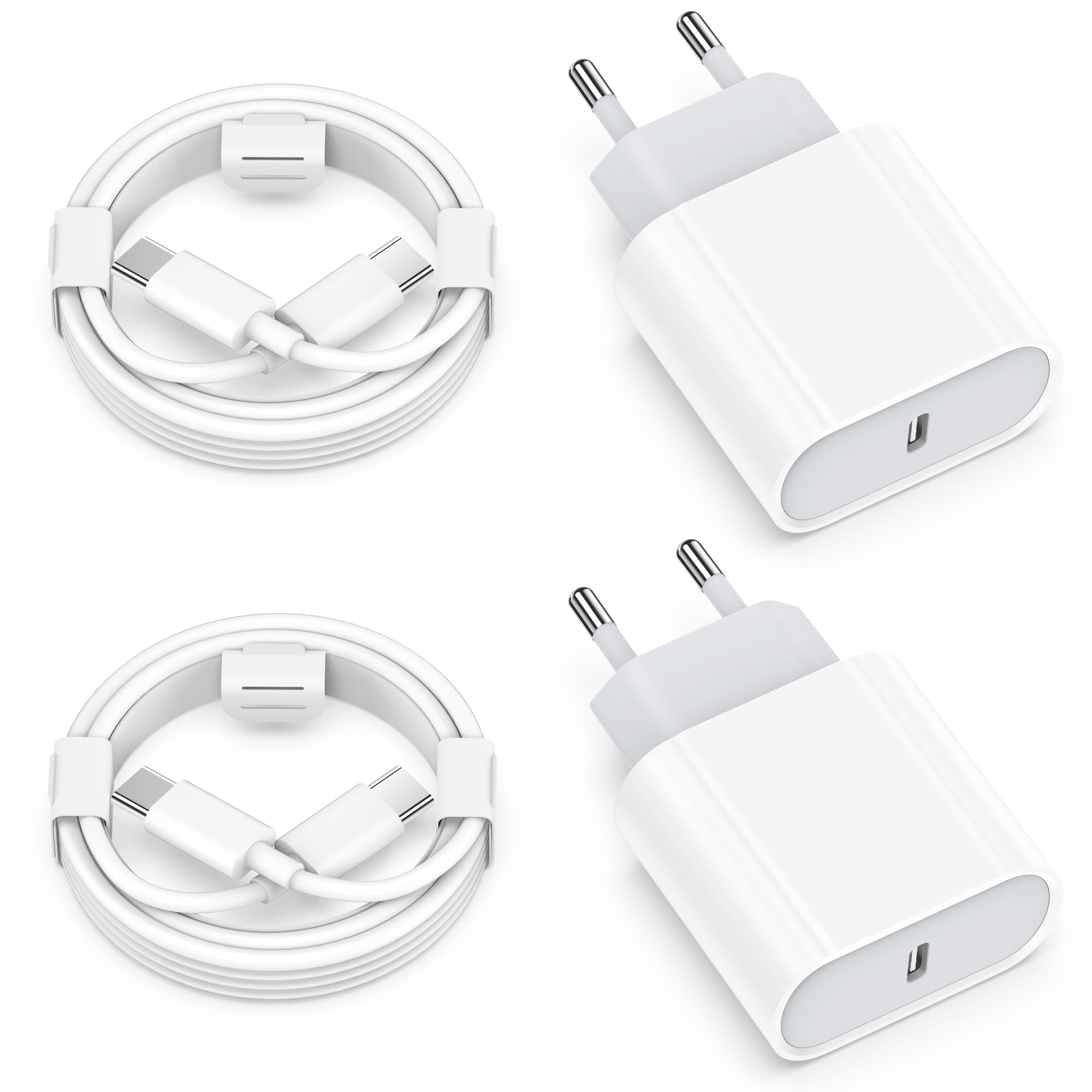 Caricatore USB C Rapido - 25W USBC Caricabatterie Replacement for iPhone 16/16 Pro/16 Pro Max/16 Plus/15,USB C Charger con 2M Cavo Adattatore Spinotto Presa Spina Carica Ricarica Alimentatore Duaermen