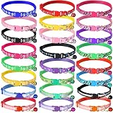 24 Pcs Puppy Collars for Litter Cat Collar with Bells Soft Nylon Whelping Puppy Collars Adjustable R