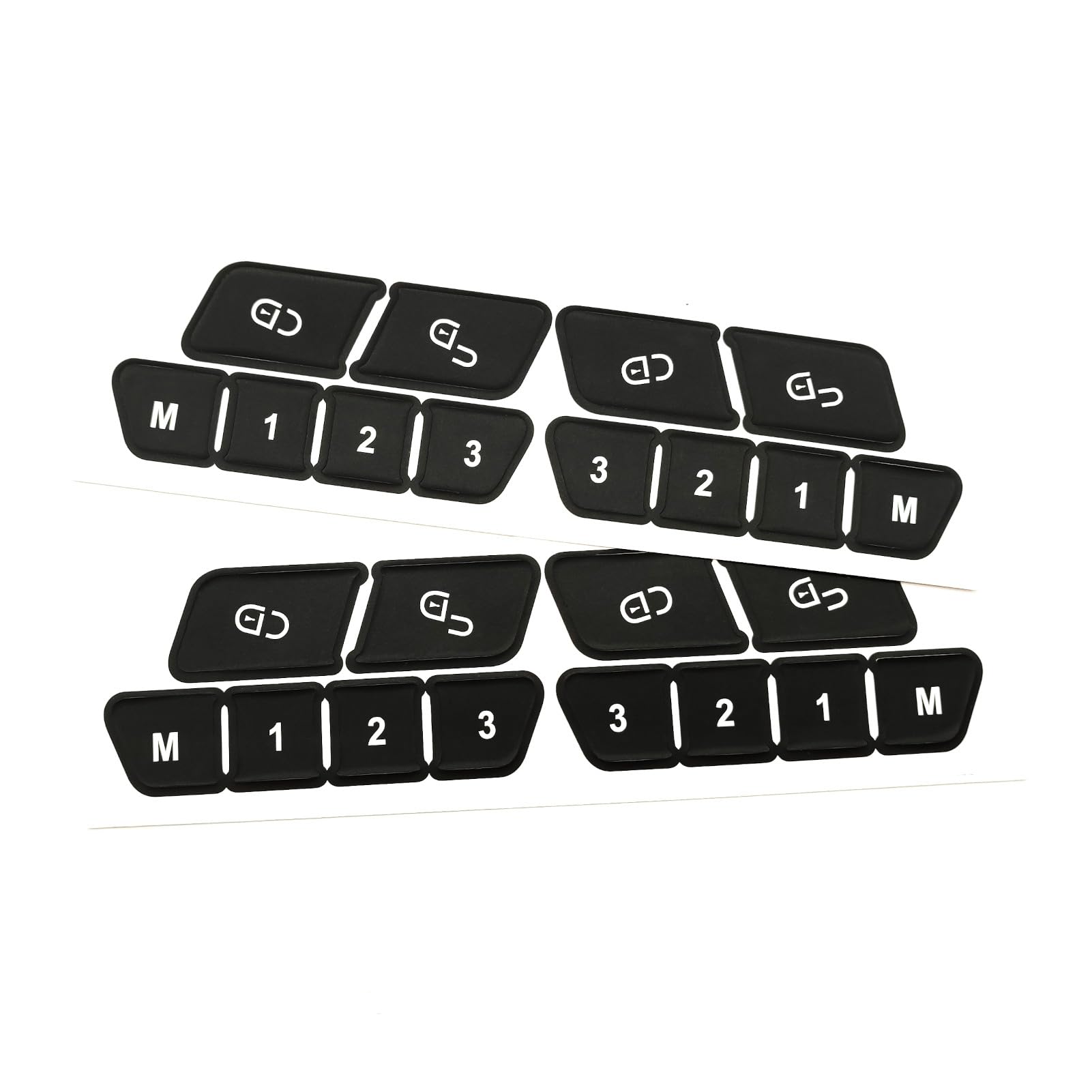Interior Button Repair Sticker Kit Decals Steering Wheel, AC Control, Window Switch , Radio Number, Door Lock, Seat Memory Switch Button Stickers Compatible with Benz 2007-2014, 2 Set (Door