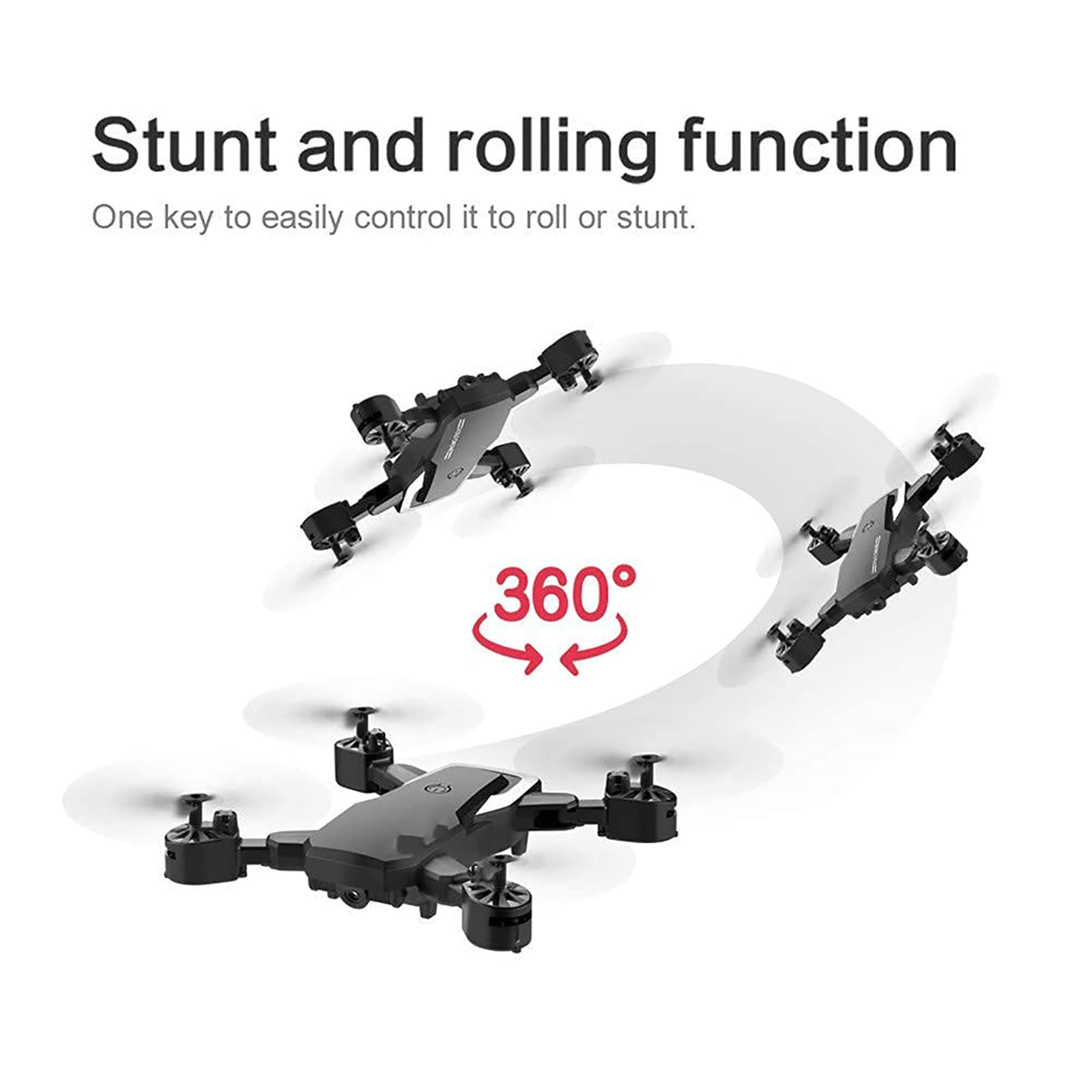 Dron 4K, samolot zdalnie sterowany Antena HD Czteroosiowy samolot z dwoma kamerami, składany 15 minut czasu lotu pozwala na zdjęcie gestem, dla początkujących