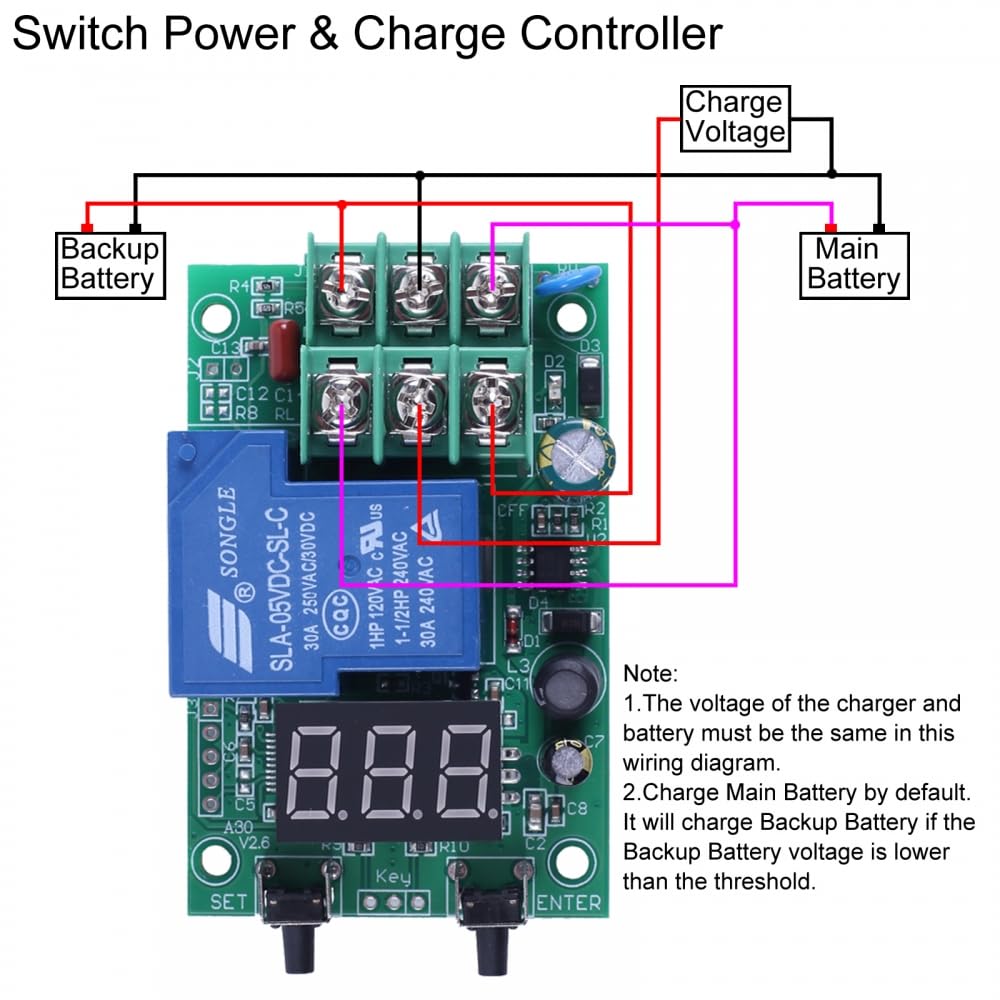 Modulo Monitoraggio Tensione,CC 99,9 V Scheda Controllo Tensione per Controllo Sottotensione di Sovratensione e Rilevamento da Tensione