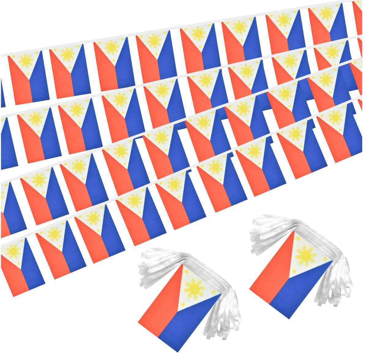 2 Pack Philippines Flag Banner String Small Mini 66 Feet 60 Pcs Philippine Hanging Flags Decoration