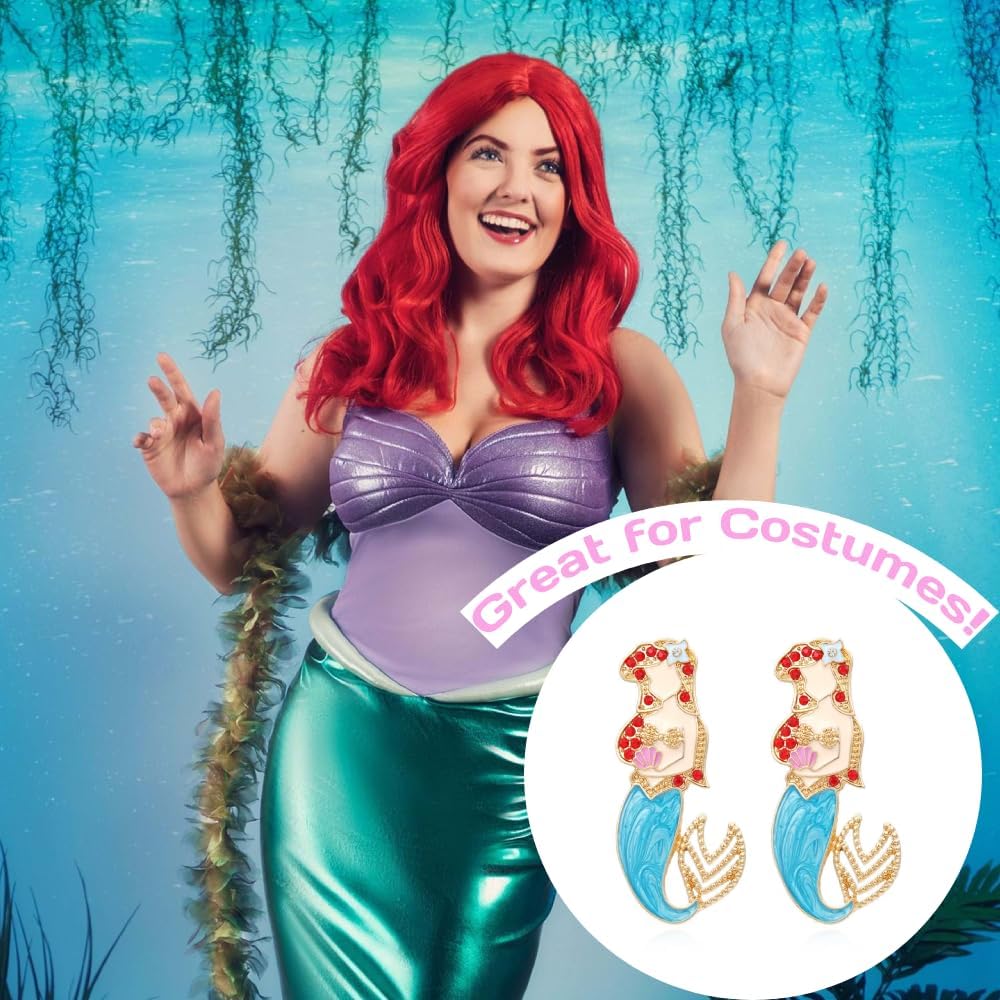 Cute Little Mermaid Silhouette Earrings for Women. Little Mermaid Accessories for Trips