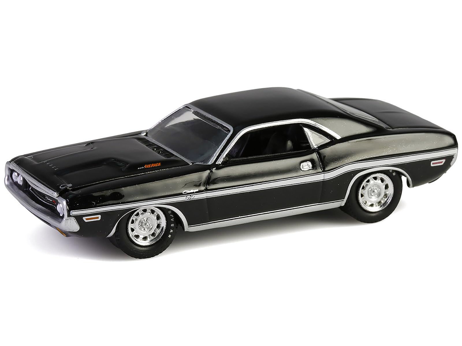 1970 R/T 440 Black with White Stripes Series 15 1/64 Diecast Model Car by Greenlight 37320D