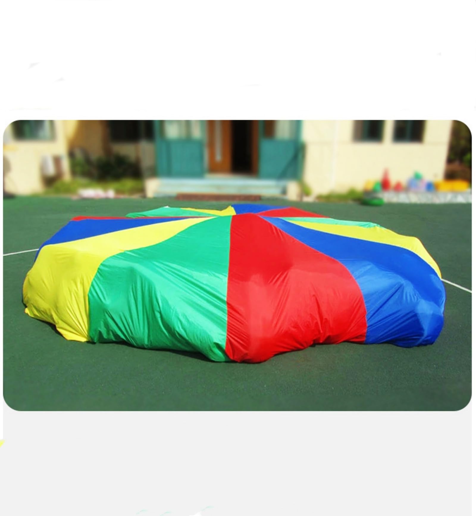 Gioco Paracadute Arcobaleno per Bambini Arcobaleno di Stoffa Oscillante con Un Diametro di 3m Giocattolo Paracadute Paracadute Colorato